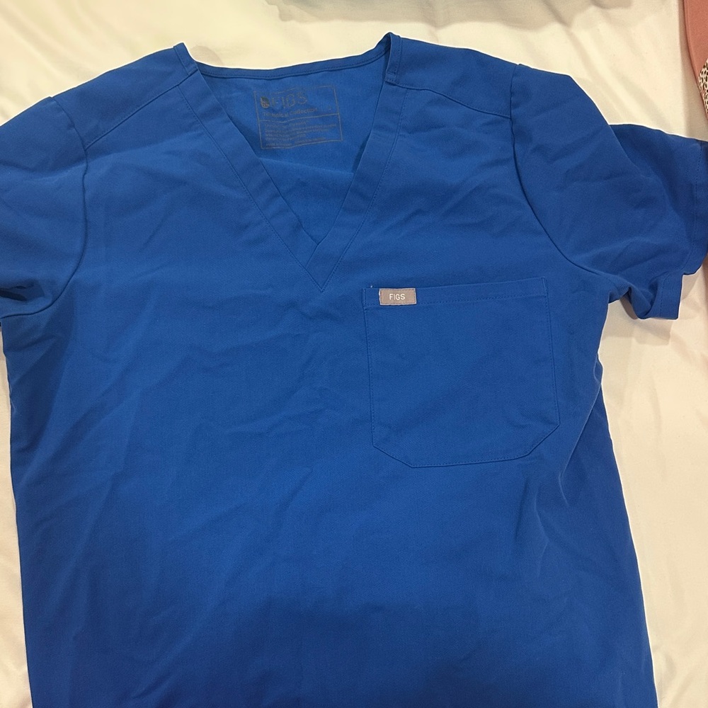 Figs Blue Short Sleeve Tee